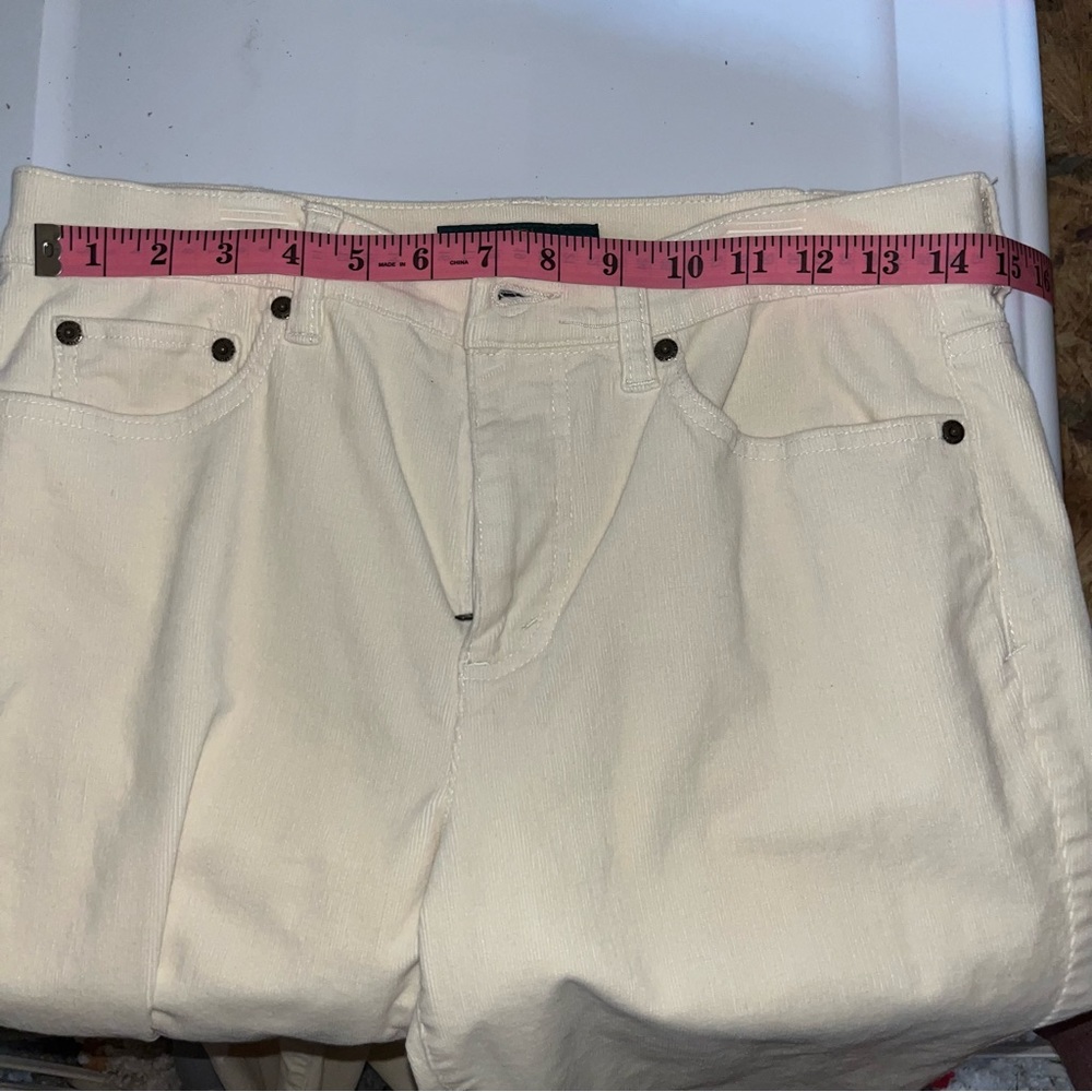 LRL Lauren Jeans Co Ivory Corduroy Flare Leg 5 Pocket Pants Size 8 - Picture 8 of 8